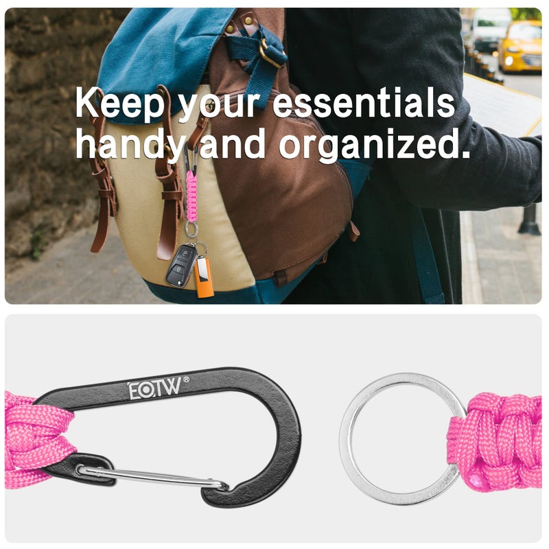 EOTW Carabiner Keychain,Paracord Keychain Small Aluminum Clip D Ring for Camping, Hiking, Fishing, Or As A Key Organizer - Image 4